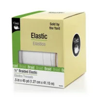 Elastic - White Ribbed Non-Roll 1/2in