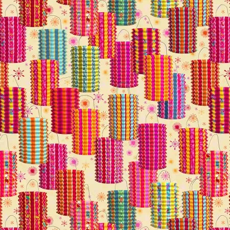 Checkers Cotton Lanterns - Cream