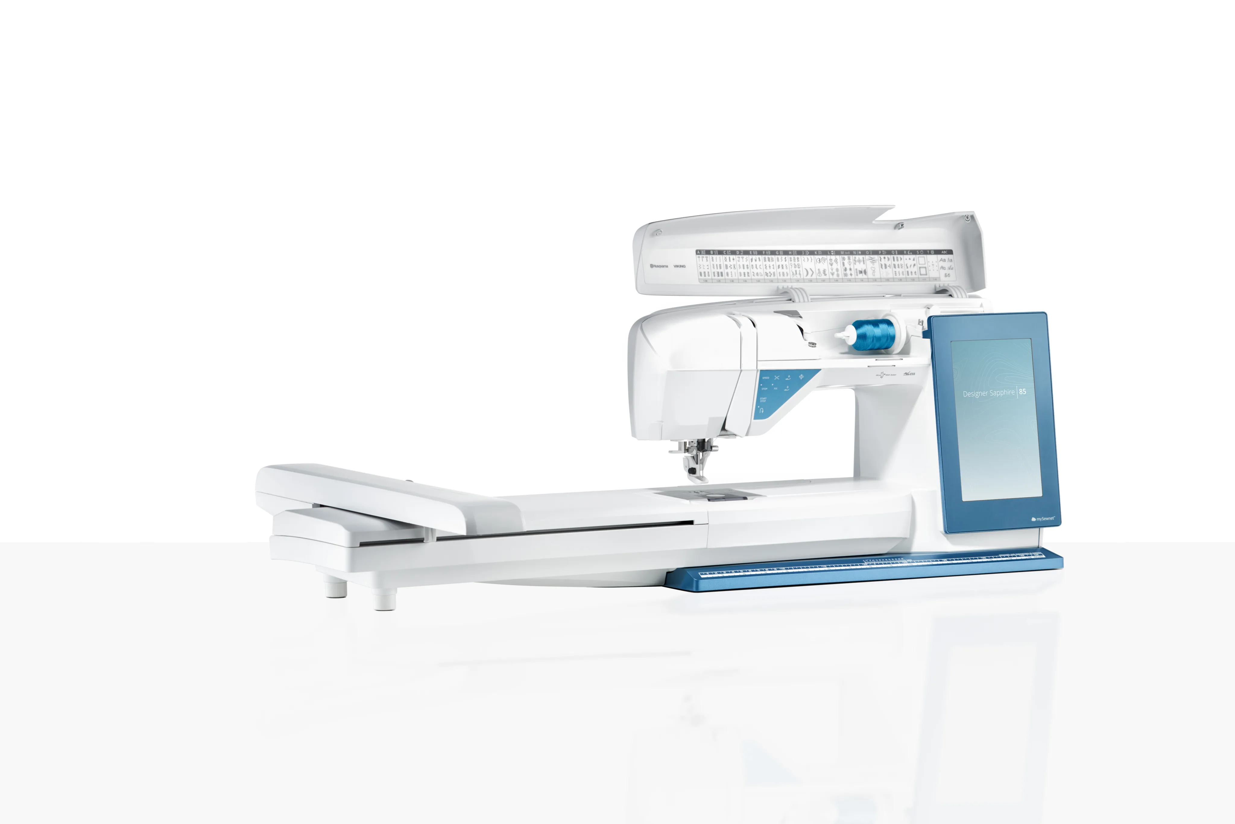 HUSQVARNA® VIKING® DESIGNER SAPPHIRE™ 85 Sewing & Embroidery Machine with Majestic Hoop Bundle