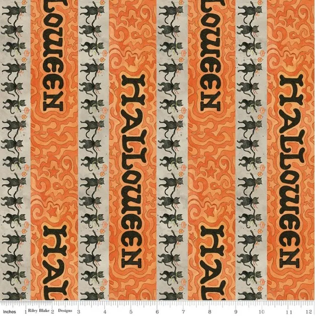 Riley Blake Spooky Halloween Stripe Gray