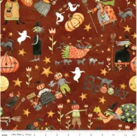 Riley Blake Spooky Main Rusty Oak