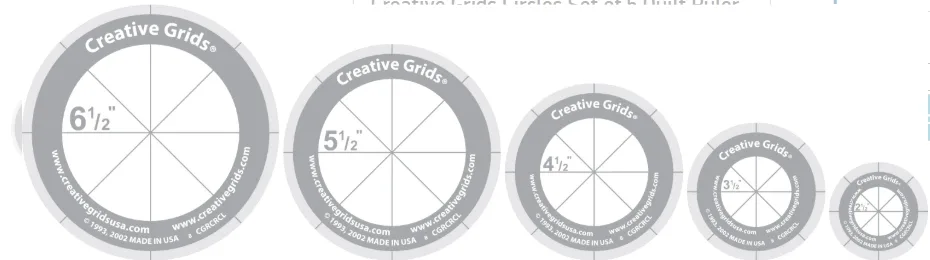 Creative Grids Circles - Set of 5 Quilt Rulers