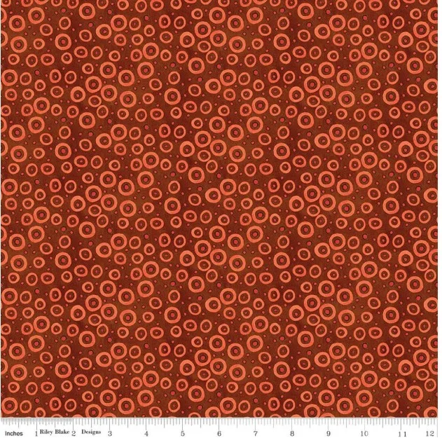 Riley Blake Spooky Polka Dots Rusty Oak