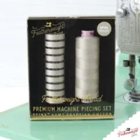 Featherweight Thread, PREMIUM MACHINE PIECING SET with Prewound Bobbins PEARL GREY