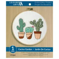 Leisure Arts Embroidery Kit - 6in Cactus Garden