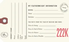 222K (FREE-ARM) Luggage & I.D. Tag for Singer Featherweight