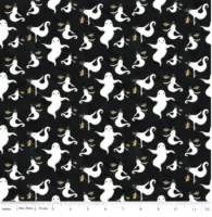 Riley Blake Spooky Ghosts Black