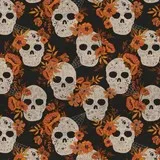Sophisticated Skulls-Black - Wicked Garden Collection