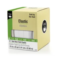 Elastic - White Non-Roll Knit 3/4 in