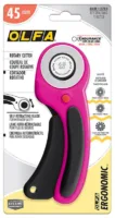 Olfa Ergonomic Rotaty Cutter - 45mm Magenta