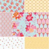 Riley Blake Flourish 1-Yard Bundle Aqua