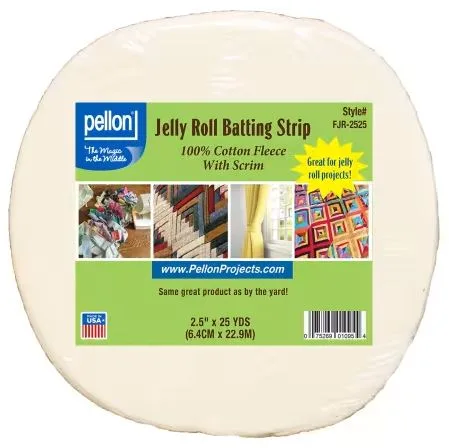 Pellon 2-1/2in x 50yds Cotton With Scrim Jelly Roll Batting