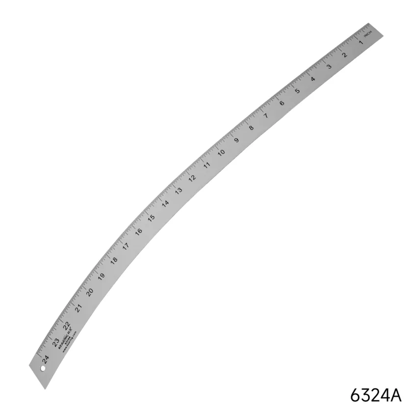 24 Inch Labeled Ruler Aluminum curve ruler-24 inch - Ultimate Sewing Company