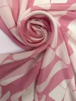 Printed Cream Silk Crepe