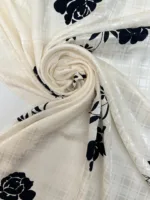 Printed Black White Silk Jacquard