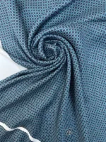 Printed Shades Of Blue Silk Twill