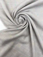 Checked Gray-Blue Wool Tweed
