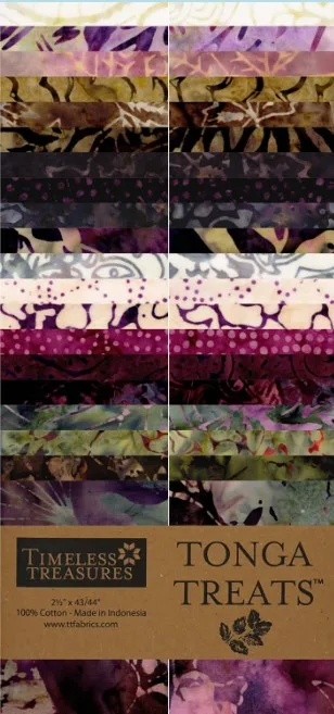 2.5in Strips Tonga Batik Chateau, 40pcs/bundle