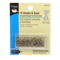 Dritz Hooks & Eyes 14/Pkg-Nickel Size 3