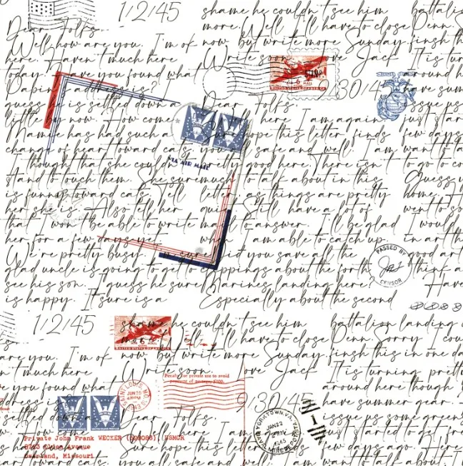 Sew America Dear Folks WWII White - Riley Blake