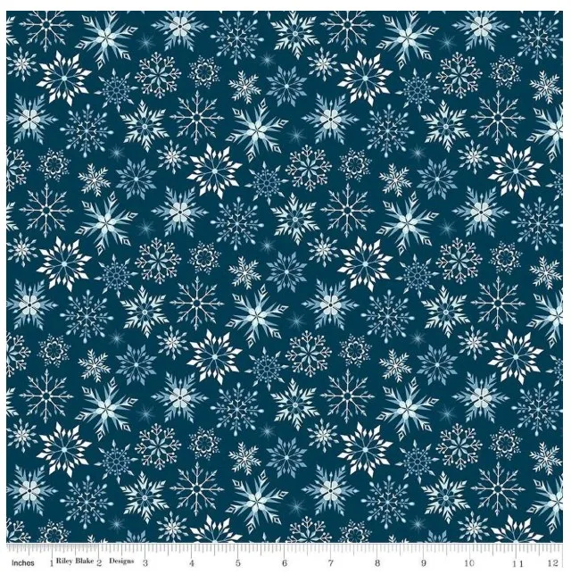 Riley Blake Winter Magic Snowflakes Navy