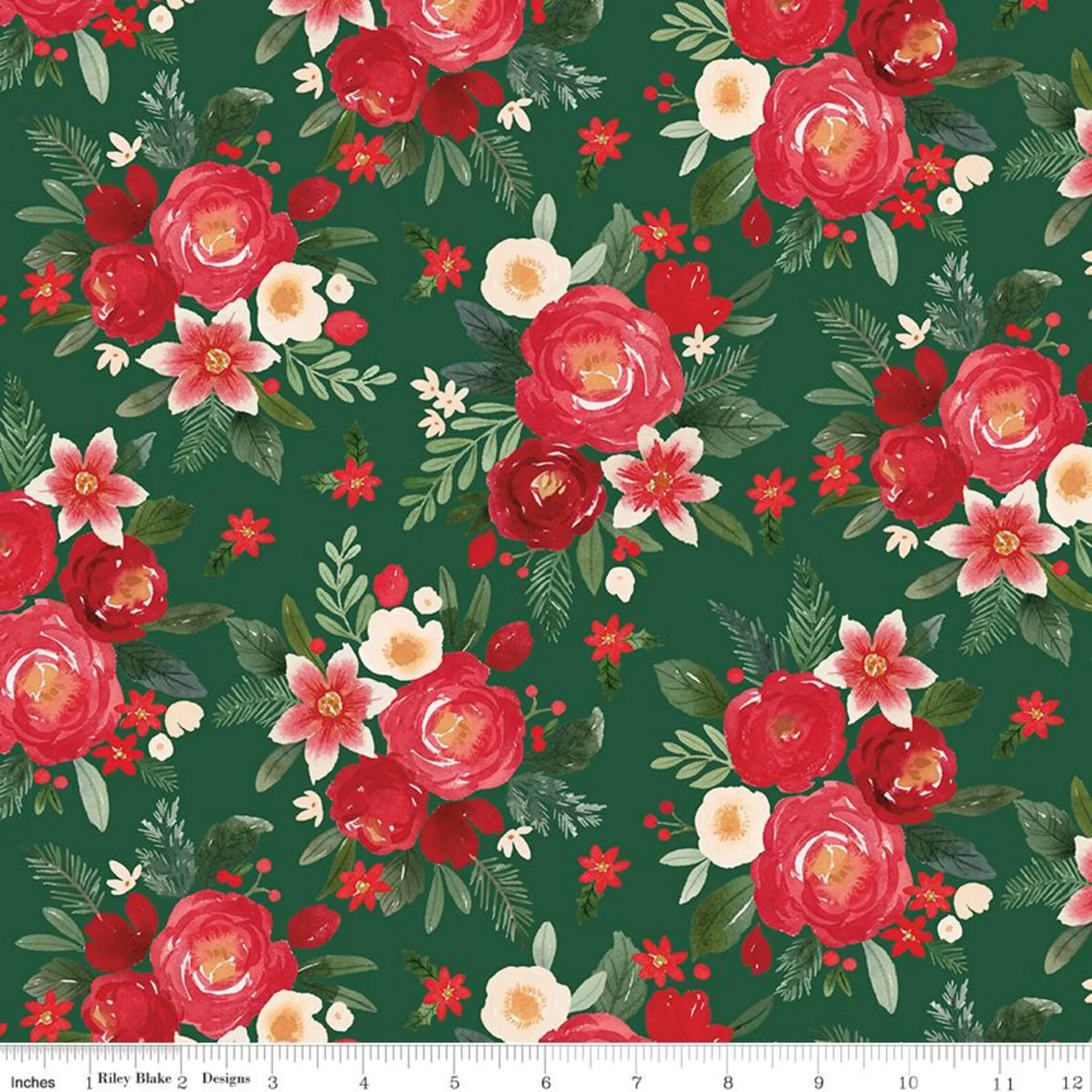 Riley Blake Charming Christmas Main Green