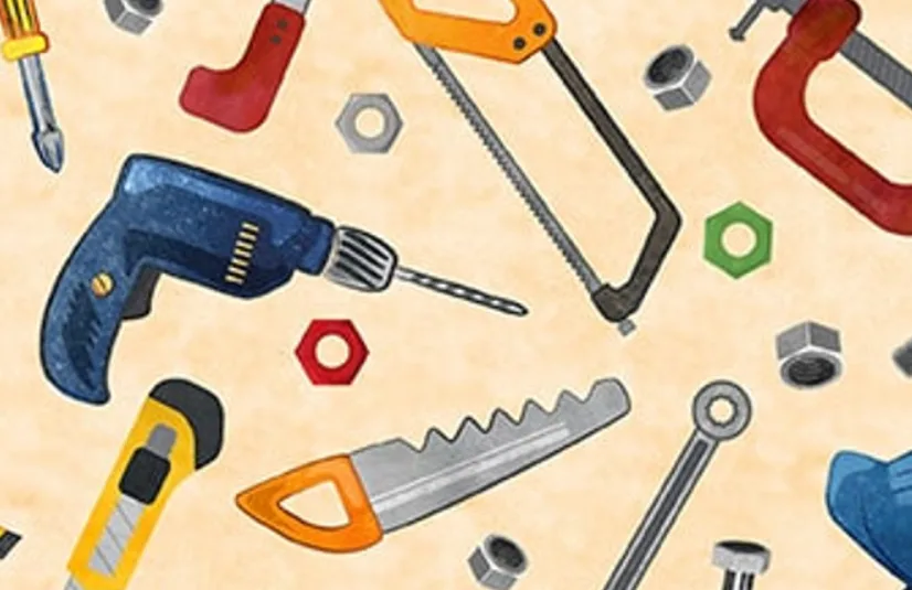 Blank Let's Get Building - Construction Tools