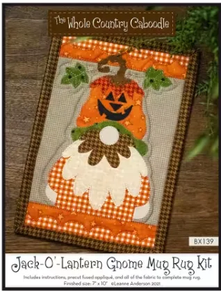 Jack-O'-Lantern Gnome Mug Rug Kit