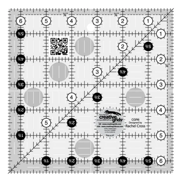 Creative Grids Quilt Ruler 6-1/2in Square