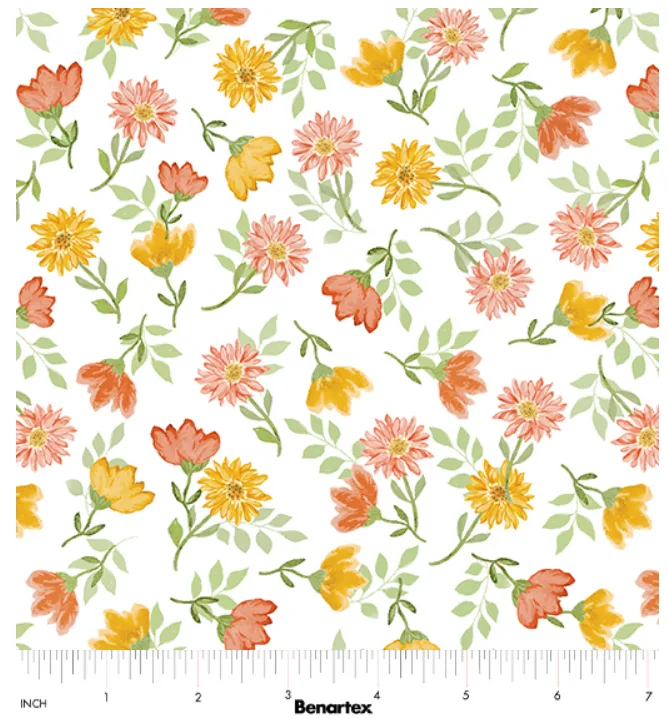 Mountain Flower Toss - Coraline/White