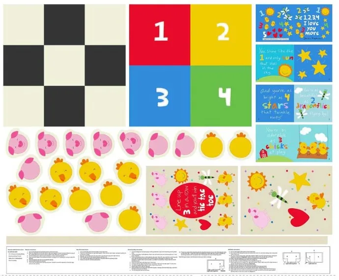 Studio E Huggable & Loveable 15 8839BP-01 Multi Tic Tac Toe Game Panel