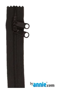 Double Slide Handbag Zipper 30" Black