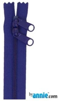 Double Slide Handbag Zipper 30" Cobalt