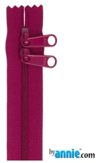 Double Slide Handbag Zipper 30" Wild Plum