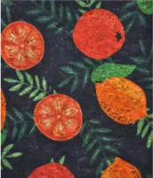 18"X15" Cork Fabric - Orange Print