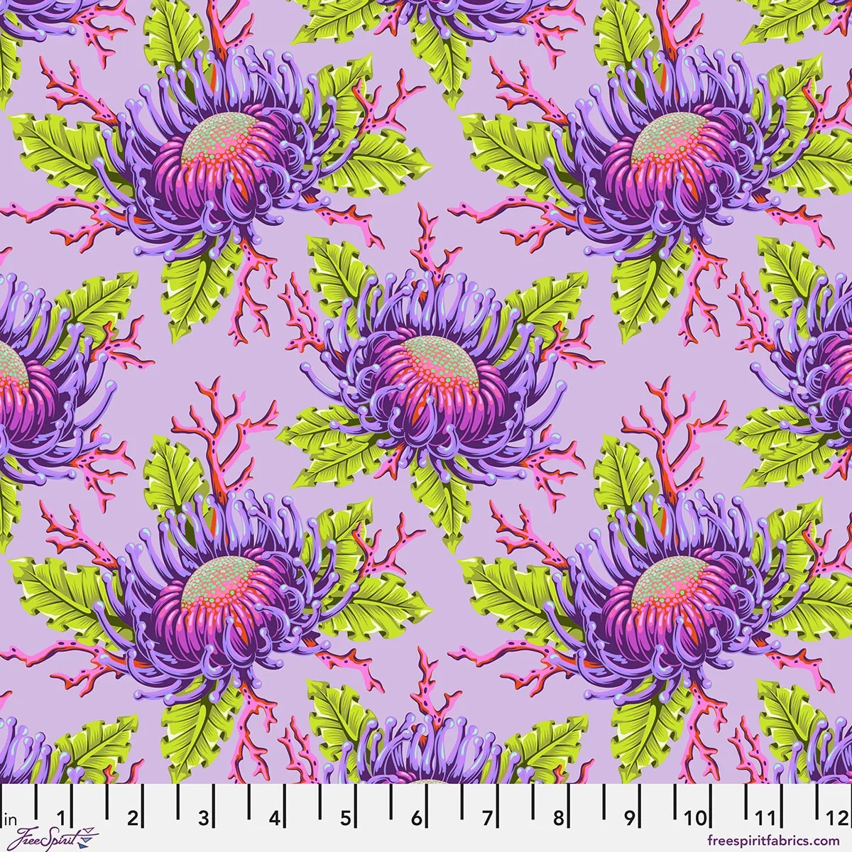 Friends & Anemones - Ultraviolet - Floral Reef - Tula Pink