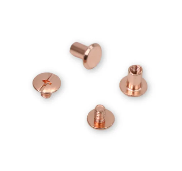 Medium Chicago Screws - 8mm Rose - Set of 12