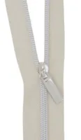 Sallie Tomato - Zippers by the Yard - White/Nickel
