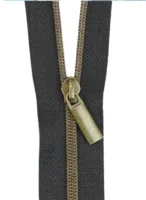 Sallie Tomato - Zippers by the Yard - Black/Antique
