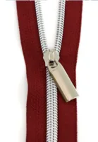 Zippers by the Yard - Burgundy/Nickel - Sallie Tomato
