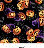 Benartex Jack-O'-Lantern Festival Black