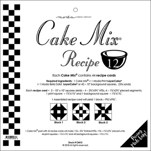 Cake Mix Recipe 12 44ct CM12 Moda #1