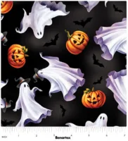 Benartex Ghostly Parade Black