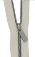 Zippers by the Yard - Beige/Gunmetal - Sallie Tomato