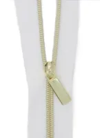 Zippers by the Yard - White/Gold - Sallie Tomato