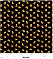 Benartex Sweet Candy Corn Black