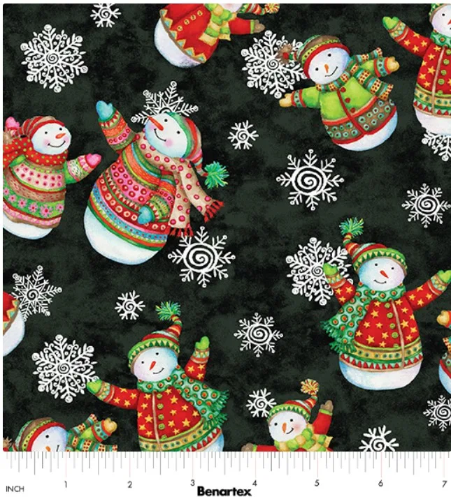 Benartex Snow Joy Black