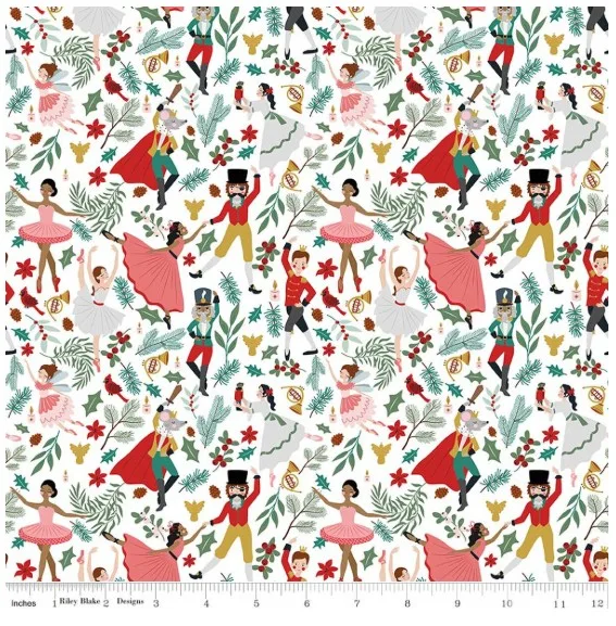 Riley Blake Nutcracker Tradition Storybook Snow