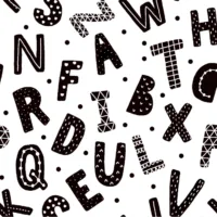 Jungle Letters - Black - Flannel
