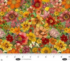 Allover Flowers - Persimmon - Enchanted Canopy
